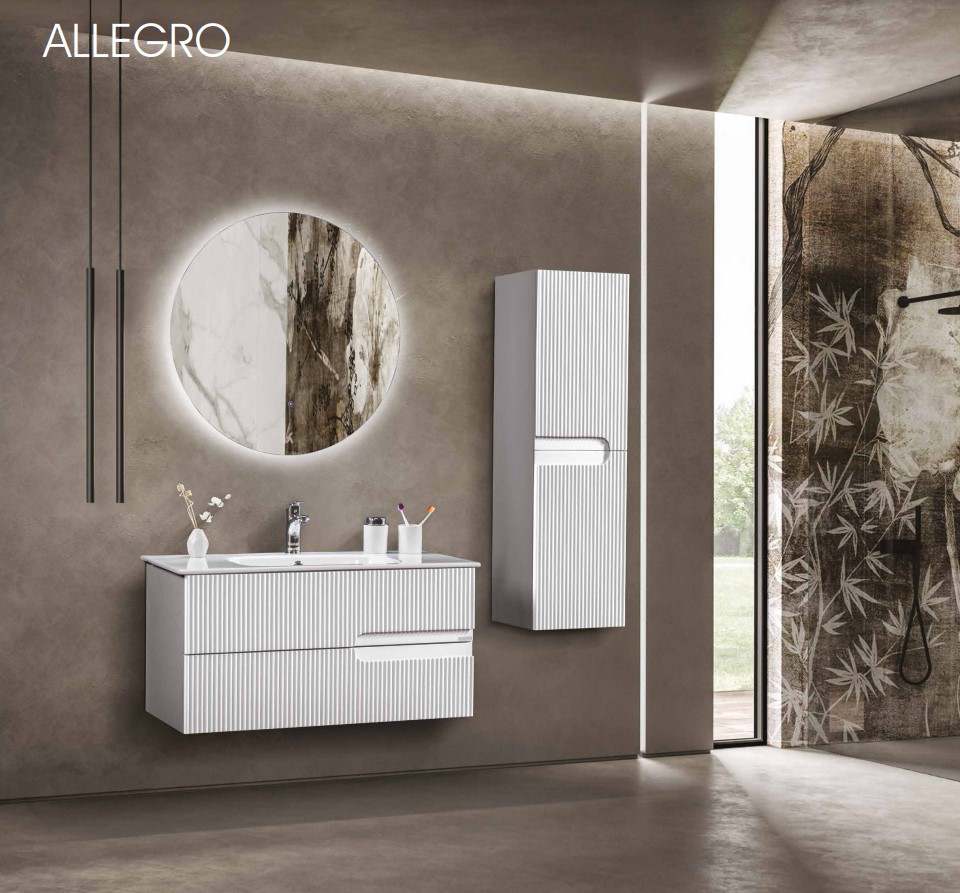 BANYO DOLABI ALLEGRO BEYAZ 80 CM - TAKIM 